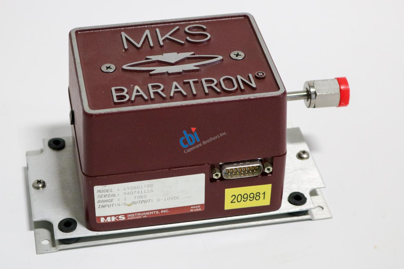 MKS INSTRUMENTS INC BARATRON CPACITANCE VACUUM GAUGE, 1 TORR