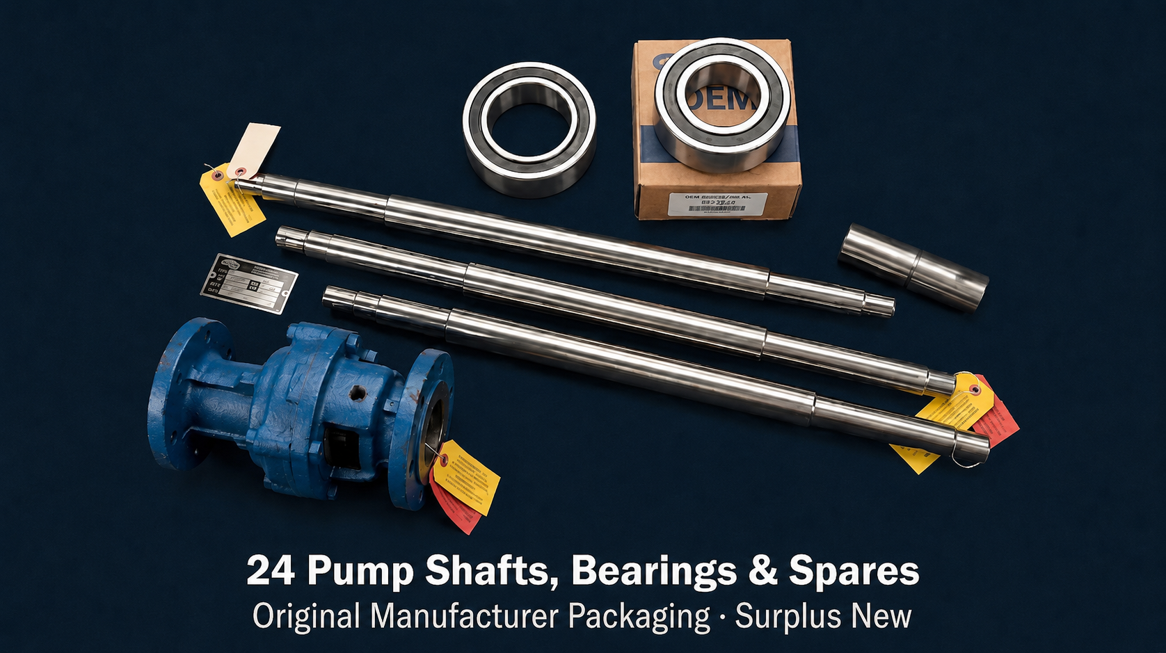 Pump Shafts, Bearings & Spares, 24 Items